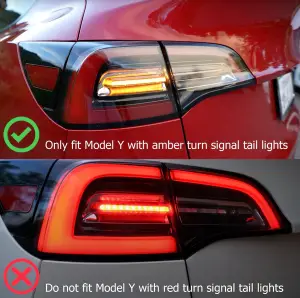 AlphaREX - 601030 | AlphaRex PRO-Series LED Tail Lights For Tesla Model Y (2020-2024) | With Stock Amber Turn Signal | Jet Black - Image 5