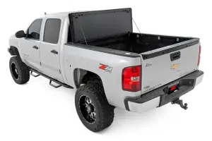 Rough Country - 49113551 | Rough Country Hard Tri-Fold Flip Up Tonneau Bed Cover For Chevrolet Silverado 1500 / GMC Sierra 1500/1500 Denali (2007-2013) | 5' 9" Bed With Rail Caps - Image 6