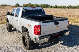 Rough Country - 49113551 | Rough Country Hard Tri-Fold Flip Up Tonneau Bed Cover For Chevrolet Silverado 1500 / GMC Sierra 1500/1500 Denali (2007-2013) | 5' 9" Bed With Rail Caps - Image 11