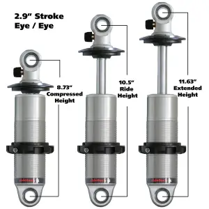 Ridetech - RT24129901 | RideTech HQ Coil-Over shock with 2.9" stroke and 1.7" eye mount | universal - Image 1