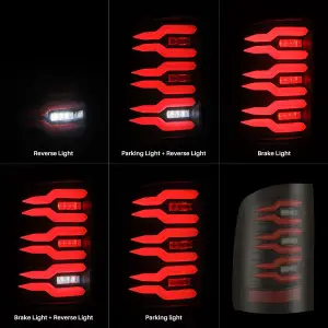 AlphaREX - 630080 | AlphaRex Luxx-Series LED Tail Lights For GMC Sierra 1500 (07-13) / 2500 HD/3500 HD None Classic/Dually (2007-2013) | Black Red - Image 2