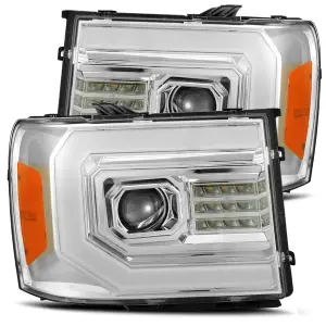 AlphaREX - 880096 | AlphaRex LUXX-Series LED Projector Headlights For GMC Sierra 1500/2500 HD/3500 HD New Body Style (2007-2014) | Chrome - Image 1