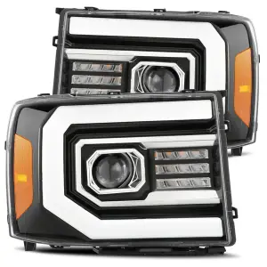 AlphaREX - 880097 | AlphaRex LUXX-Series LED Projector Headlights For GMC Sierra 1500/2500 HD/3500 HD New Body Style (2007-2014) | Jet Black - Image 1