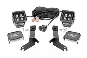 Rough Country - 82281 | Rough Country LED Ditch Light Kit For Chevrolet Silverado 1500 (1999-2006) | Black Series With Amber DRL - Image 1