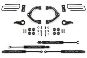 FTSK1181M | Fabtech 3.5 Inch Uniball UCA Kit With Stealth Shocks (2020-2024 Silverado, Sierra 3500 4WD)