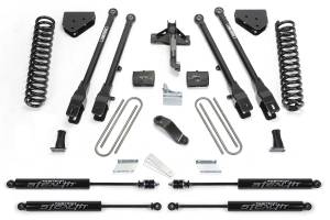 FTSK2120M | Fabtech 6 Inch 4 Link System With Coils and Stealth Shocks (2008-2016 F250 Super Duty 4WD)