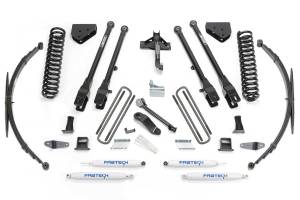 FTSK2129 | Fabtech 8 Inch 4 Link System With Coils and Rear Leag Springs and Performance Shocks(2008-2016 F250, F350 Super Duty 4WD)