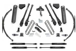 FTSK2129M | Fabtech 8 Inch 4 Link System With Coils and Rear Leag Springs and Stealth Shocks (2008-2016 F250, F350 Super Duty 4WD)