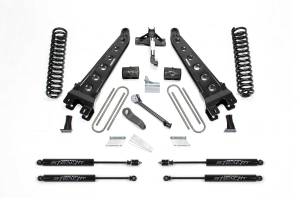 FTSK2131M | Fabtech 6 Inch Radius Arm System With Coils and Stealth Shocks (2008-2016 F350, F450 Super Duty 4WD 8 Lug)