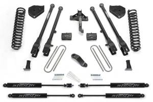 FTSK2216M | Fabtech 4 Inch 4 Link System With Coils and Stealth Shocks (2017-2022 F250, F350 Super Duty 4WD Diesel)