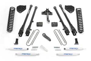 FTSK2219 | Fabtech 6 Inch 4 Link System With Coils and Performance Shocks (2017-2022 F250, F350 Super Duty 4WD Diesel)