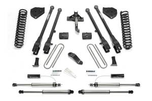 FTSK2290DL | Fabtech 4 Inch 4 Link System With Coils and 2.25 DL Resi Front and DL Rear Shocks (2017-2022 F250, F350 Super Duty 4WD Diesel)