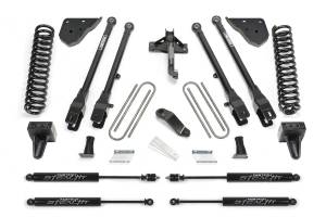 Fabtech Motorsports - FTSK2409M | Fabtech 4 Inch 4 Link System With Coils and Stealth Shocks (2023-2024 F250, F350 Super Duty 4WD Diesel) - Image 1