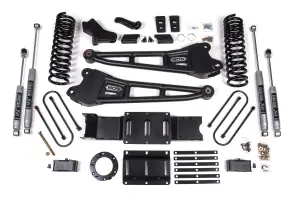 BDS1656H | BDS Suspension 4 Inch Lift Kit With Radius Arm & 3 Inch Rear Block For Ram 3500 4WD (2019-2024) | Diesel | Rear Lift Without Factory Overload Leaf, 6 Bolt Indexing Ring, NX2 Nitro Series Shocks