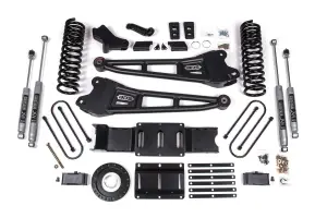 BDS1658H | BDS Suspension 4 Inch Lift Kit With Radius Arm & 3 Inch Rear Block For Ram 3500 4WD (2019-2024) | Diesel | Rear Lift Without Factory Overload Leaf, 8 Bolt Indexing Ring, NX2 Nitro Series Shocks