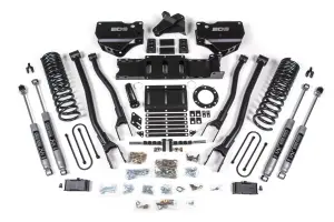 BDS1666H | BDS Suspension 4 Inch Lift Kit With 4 Link For Dodge Ram 3500 4WD (2019-2024) | Diesel | Rear Lift Without Factory Overload Leaf, 6 Bolt Indexing Ring, NX2 Nitro Series Shocks