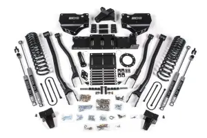 BDS1690H | BDS Suspension 6 Inch Lift Kit With 4 Link For Ram 3500 4WD (2019-2024) | Diesel | Rear Lift Without Factory Overload Leaf, NX2 Nitro Shocks, 6 Bolt Indexing Ring