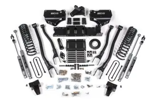 BDS1692H | BDS Suspension 6 Inch Lift Kit With 4 Link For Ram 3500 4WD (2019-2024) | Diesel | Rear Lift Without Factory Overload Leaf, NX2 Nitro Series Shocks, 8 Bolt Indexing Ring