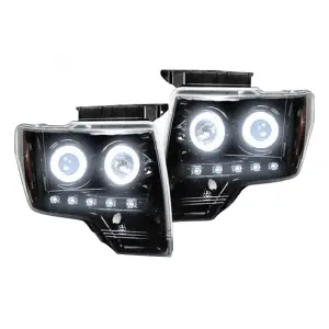 Recon Truck Accessories - 264190BKCC | Recon Projector Headlights CCFL Halos & DRL Smoked/Black (2009-2014 F150, Raptor) - Image 1