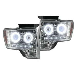 264190CLC | Recon Projector Headlights OLED Halos & DRL Clear/Chrome (2009-2014 F150, Raptor)