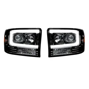 Recon Truck Accessories - 264192BKC | Recon Projector Headlights OLED Halos DRL Smoked/Black (1999-2004 F250, F350 Super Duty) - Image 2