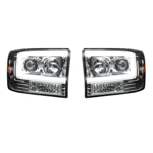 Recon Truck Accessories - 264192CLC | Recon Projector Headlights OLED Halos & DRL in Clear/Chrome (1999-2004 F250, F350 Super Duty) - Image 2