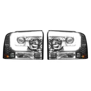 Recon Truck Accessories - 264193CLC | Recon Projector Headlights OLED Halos DRL Clear/Chrome (2005-2007 F250, F350 Super Duty) - Image 2