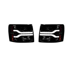 264195BKC | Recon Projector Headlights OLED Halos DRL Smoked/Black (2007-2013 Silverado 1500, 2500 HD, 3500, 2007-2014 Silverado 3500 DRW)