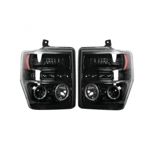 264196BKCC | Recon Projector Headlights CCFL Halos/DRL Smoked/Black (2008-2010 F250, F350 Super Duty)