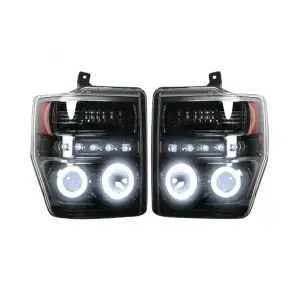 Recon Truck Accessories - REC264196BKCC | Recon Projector Headlights CCFL Halos/DRL Smoked/Black (2008-2010 F250, F350 Super Duty) - Image 2