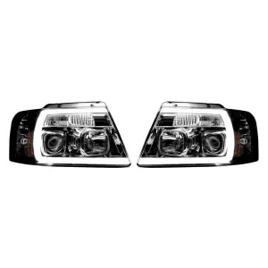 Recon Truck Accessories - REC264198CLC | Recon Projector Headlights OLED Halos & DRL in Clear/Chrome (2004-2008 F150) - Image 1