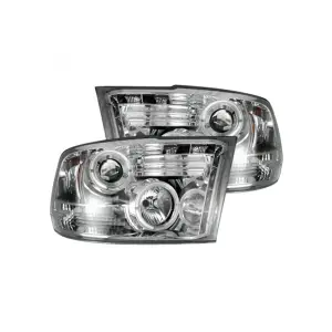 REC264270CLCC | Recon Projector Headlights CCFL Halos & DRL in Clear/Chrome (2009-2023 Ram 1500, 2010-2018 Ram 2500, 3500)