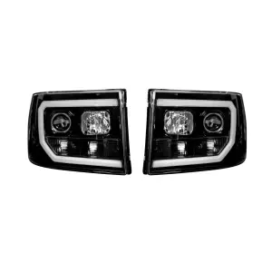 264271BKC | Recon Projector Headlights OLED Halos & DRL Smoked/Black (2007-2013 Sierra 1500, 2500 HD, 3500 HD)