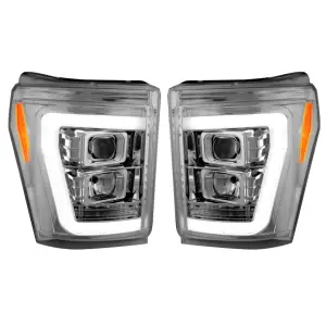 Recon Truck Accessories - 264272CLC | Recon Projector Headlights OLED Halos & DRL Clear/Chrome (2011-2016 F250, F350 Super Duty) - Image 2