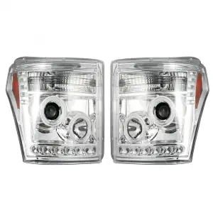 REC264272CLCC | Recon Projector Headlights CCFL Halos & DRL Clear/Chrome (2011-2016 F250, F350 Super Duty)