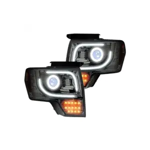 REC264273BKC | Recon Projector Headlights LED Smoked/Black (2013-2014 F150 Lariat, King Ranch, FX2, FX4 & Raptor)