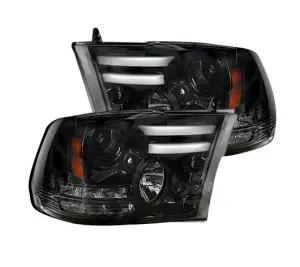 REC264276BKC | Recon Projector Headlights OLED DRL & LED Signals in Smoked/Black (2013-2024 Ram 1500, 2014-2018 Ram 2500, 3500)