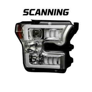 Recon Truck Accessories - 264290LEDXCLC | Recon Projector Headlights LED Scanning Turn Signals in Clear/Chrome (2015-2017 F150 Replaces OEM Halogen Style Headlights Only) - Image 2