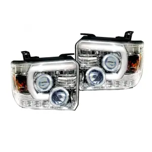 Recon Truck Accessories - 264295CLC | Recon Projector Headlights w Smooth OLED DRLs & Halos in Clear/Chrome (2014-2018 Sierra 1500, 2014-2019 Sierra 2500 HD, 3500 SRW, 2015-2019 Sierra 3500 HD DRW) - Image 2