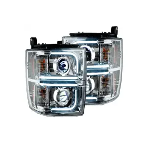 Recon Truck Accessories - 264296CLC | Recon Projector Headlights OLED Halos DRL Clear/Chrome (2015-2019 Silverado 2500, 3500) - Image 2