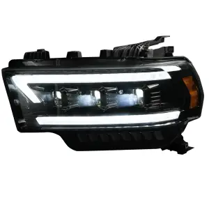 Recon Truck Accessories - REC264386BKCS | Recon LED Recon Projector Headlights w/ Ultra High Power Smooth OLED DRL & Scanning Switchback High Power Amber LED Turn Signals - Smoked/Black (2019-2023 Ram 2500, 3500 With OEM Halogen & Standard Reflector Housing) - Image 2