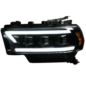 Recon Truck Accessories - REC264386BKCS | Recon LED Recon Projector Headlights w/ Ultra High Power Smooth OLED DRL & Scanning Switchback High Power Amber LED Turn Signals - Smoked/Black (2019-2023 Ram 2500, 3500 With OEM Halogen & Standard Reflector Housing) - Image 4