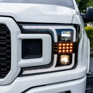 Recon Truck Accessories - 264390BKCS | Recon Projector Headlights OLED DRL, LED Turn Signals Smoked/Black (2018-2020 F150 Replaces OEM LED Style Head Lights Only) - Image 6