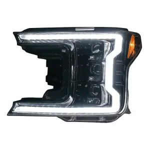 REC264390LEDCLCS | Recon LED Headlights OLED DRL LED Turn Signals Clear/Chrome (2018-2020 F150 Replaces OEM LED Style Head Lights Only)