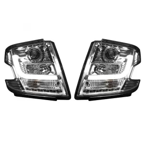 264400CLC | Recon Projector Headlights OLED Halos & DRL in Clear/Chrome (2015-2020 Tahoe)