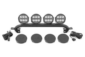 Rough Country - 51137 | Rough Country LED Light Bar Mount OE Modular Steel For Ford Bronco 4WD (2021-2024) | 6" Round Black Series With Amber DRL - Image 1