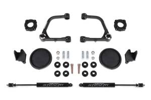 FTSK7086M | Fabtech 3 Inch UCA Kit With UniballS and Front Shock Spacers and Rear Coil Spacers and Rear Stealth Shocks (2022-2024 Tundra 4WD)