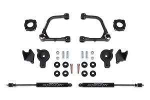 FTSK7089M | Fabtech 3 Inch UCA Kit With UniballS and Front Shock Spacers and Rear Air Bag Spacers and Rear Stealth Shocks (2022-2024 Tundra 4WD)