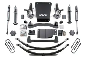 BDS177FS | BDS Suspension 6 Inch Lift Kit For Chevrolet Silverado / GMC Sierra 1500 (2007-2013) | Rear Lift Leaf Springs, Fox 2.0 Performance Series Shocks