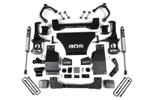 BDS1805FS | BDS Suspension 4 Inch Lift Kit For Chevrolet Silverado LT Trail Boss / GMC Sierra AT4 1500 4WD Gas (2019-2024) | Rear Fox 2.0 Performance Series Shock